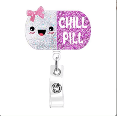 Nurse Badge Reel Retractable (Chill Pill)