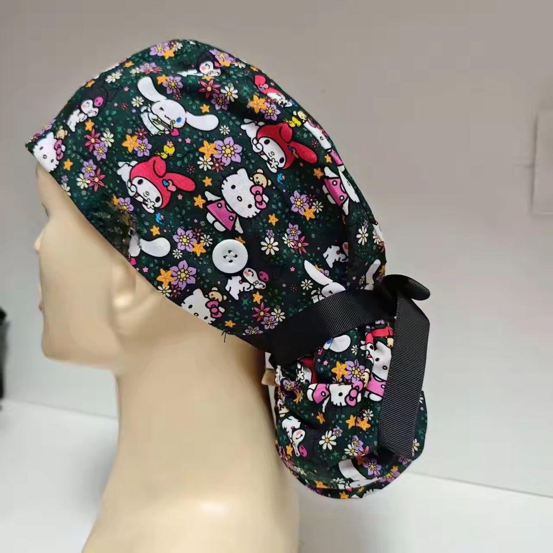 Melody Ponytail Scrub Cap with Satin Lined