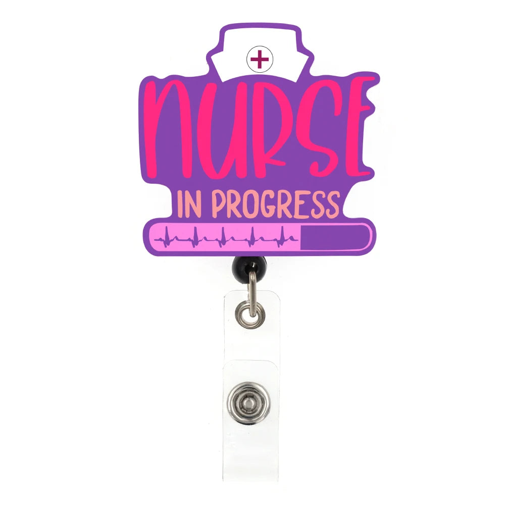 Nurse Badge Reel Retractable (Nurse in Progress) Purple