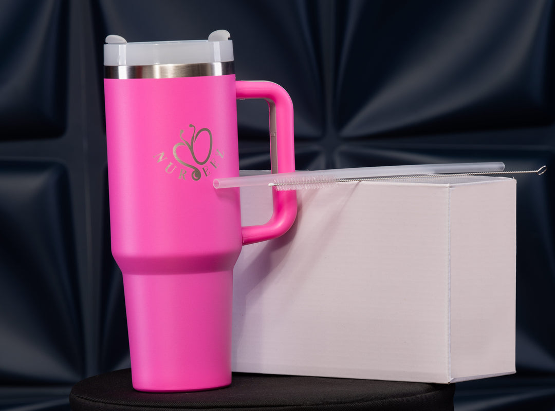 Gobelet isotherme à double paroi en acier inoxydable de 40 oz avec paille