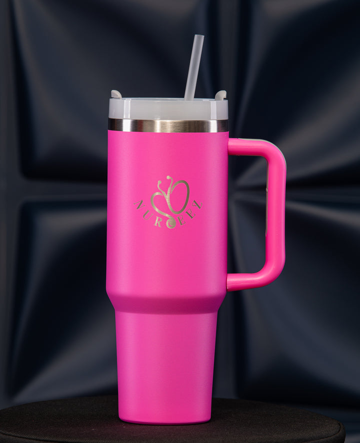 Gobelet isotherme à double paroi en acier inoxydable de 40 oz avec paille