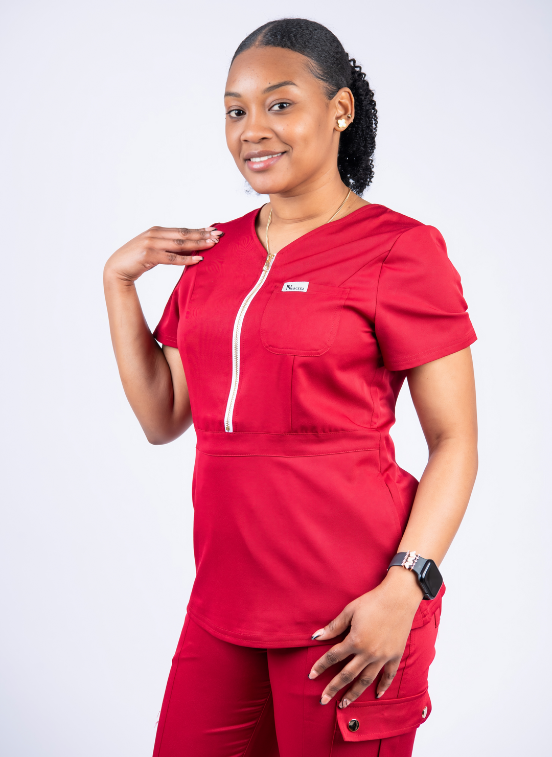 Angélique Three-Pocket Scrub Top