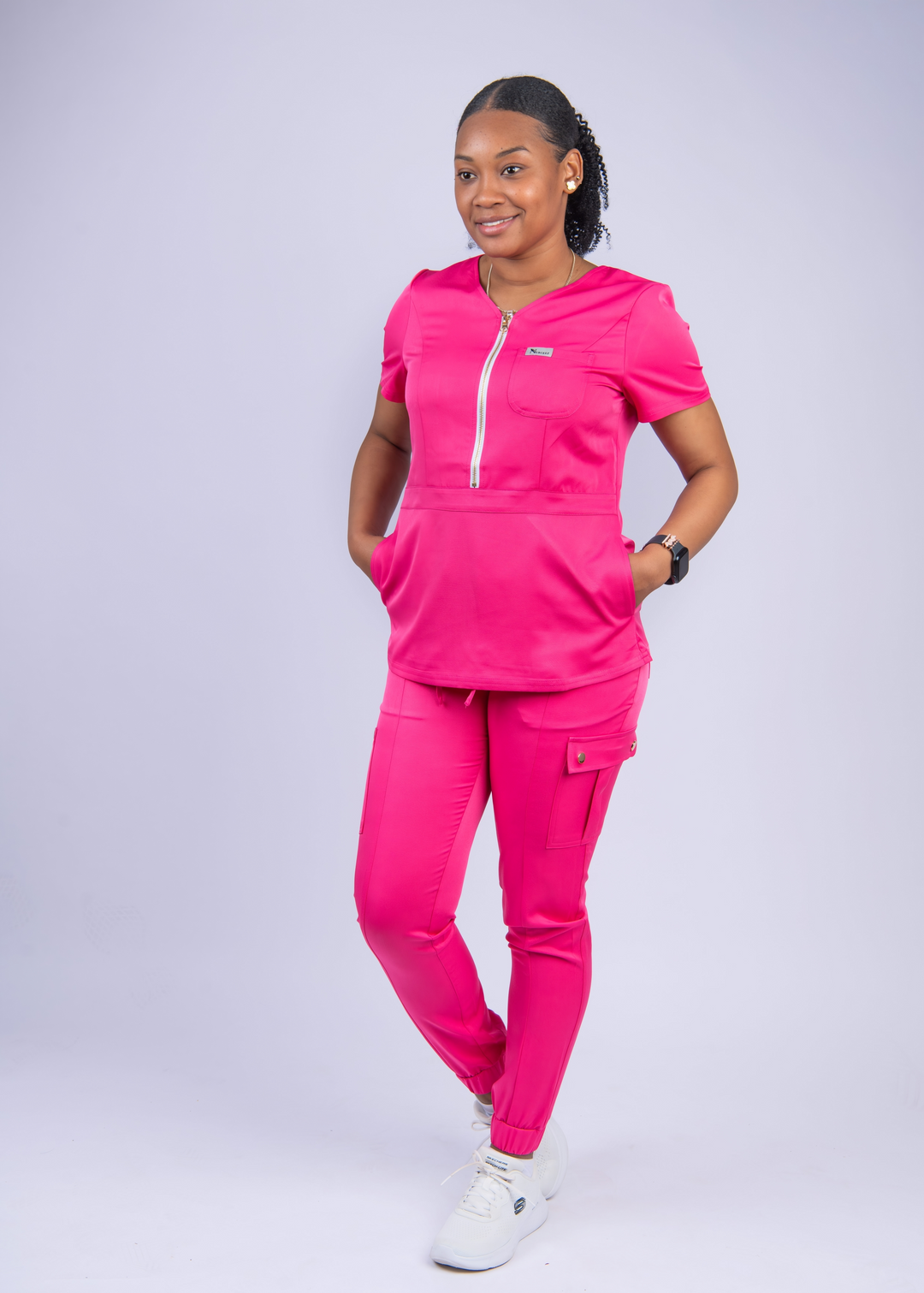 Angélique Three-Pocket Scrub Top