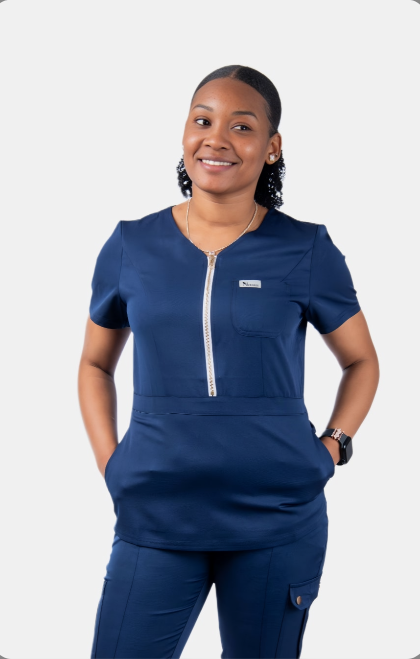 Angélique Three-Pocket Scrub Top