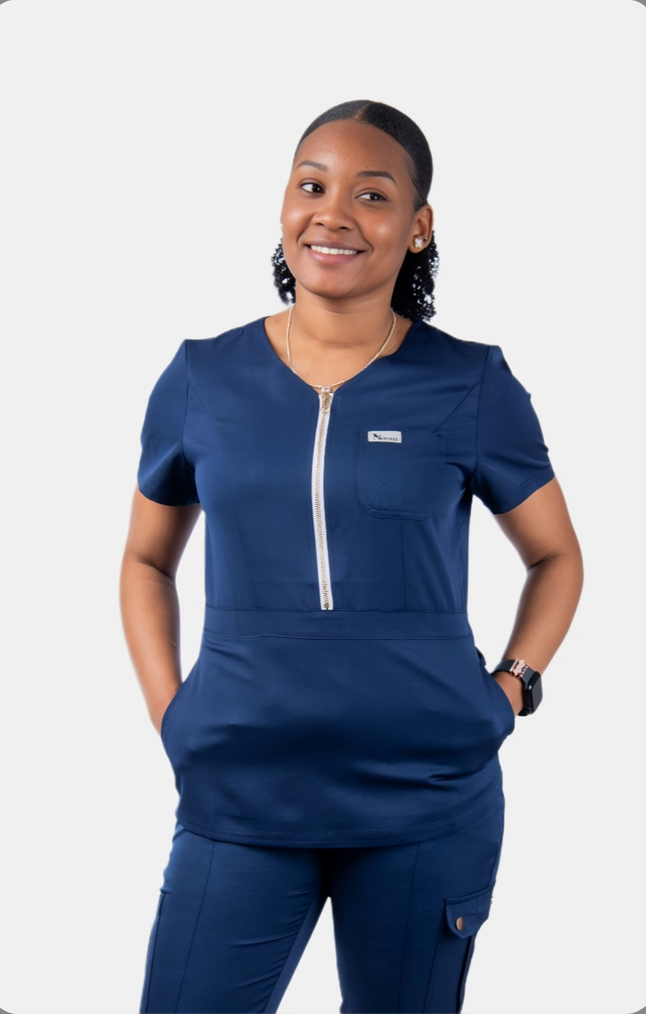 Angélique Three-Pocket Scrub Top