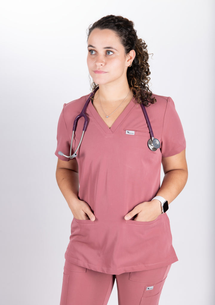 Estelle Three-Pocket Scrub Top