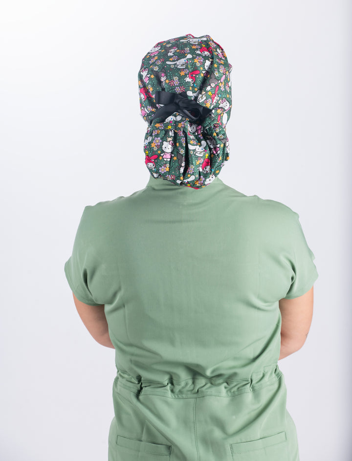 Melody Ponytail Scrub Cap with Satin Lined